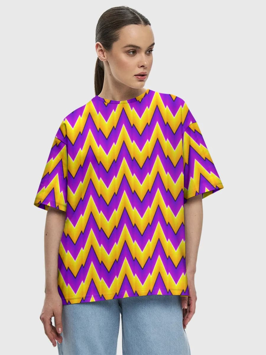 Purple Yellow Chevron Zigzags