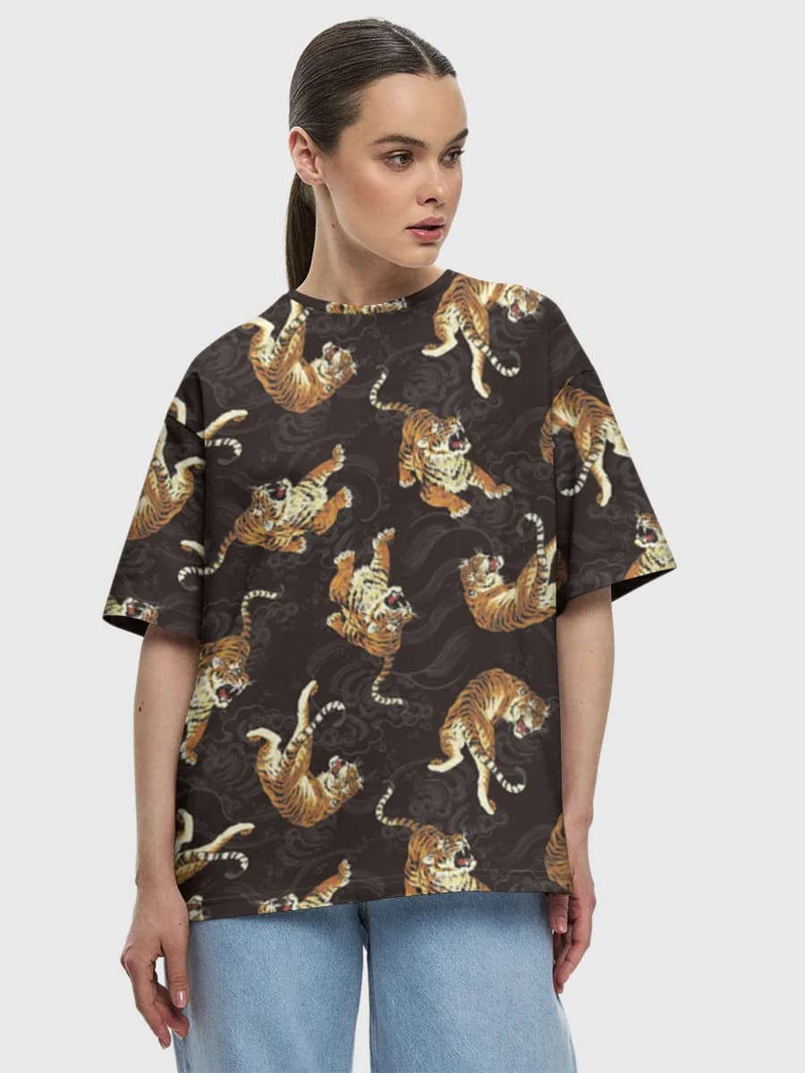 Roaring Tigers On Dark