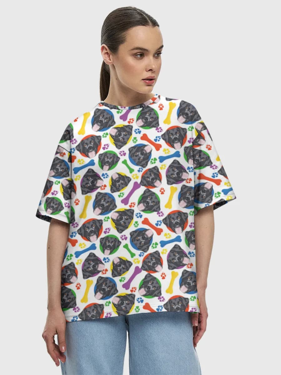Colorful Dog Paws And Bones