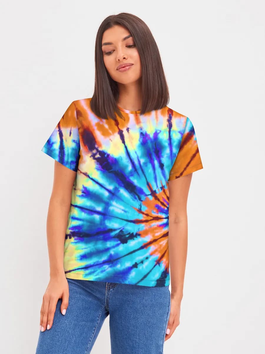 Orange Blue Tie Dye