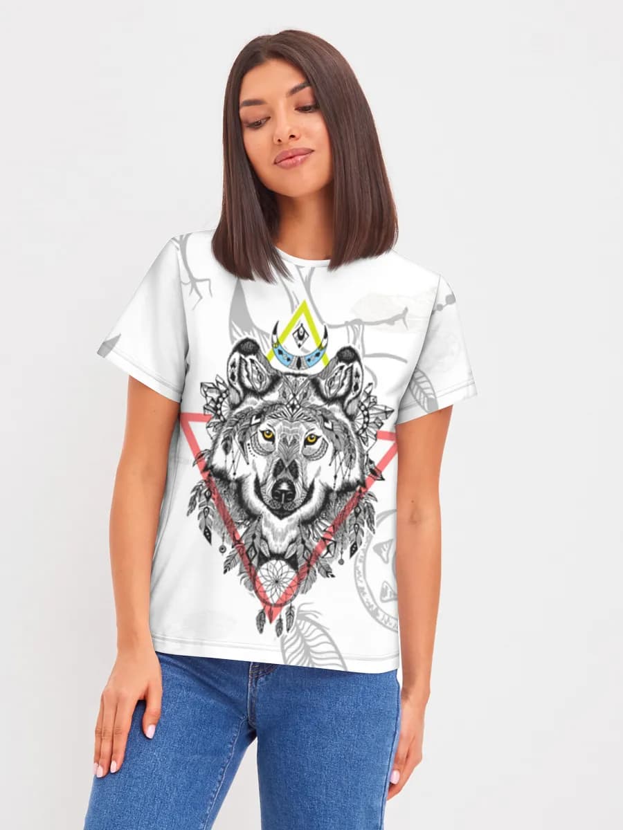 Geometric Dreamcatcher Wolf