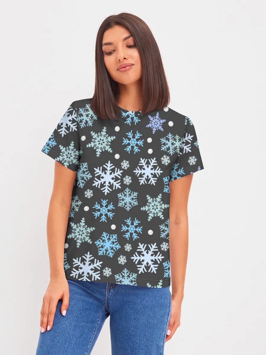Blue Snowflakes On Black