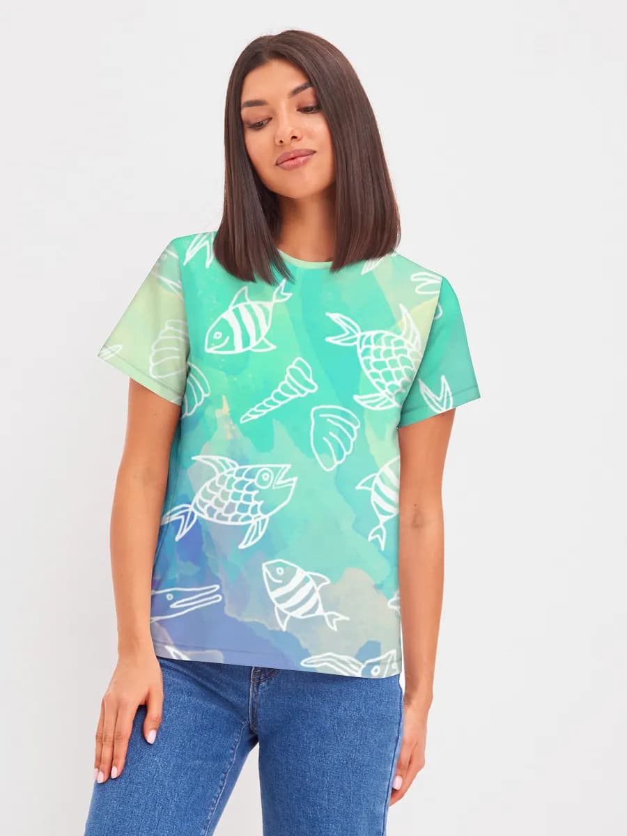 Pastel Ocean Fish Doodles