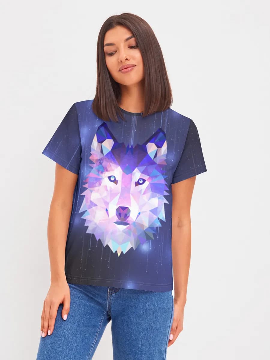 Cosmic Low Poly Wolf