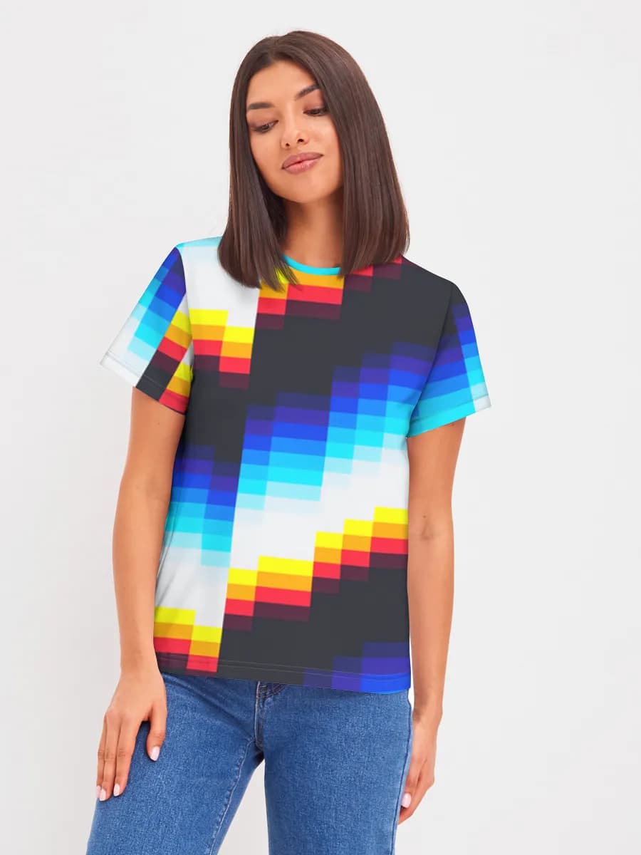 Retro Pixel Chevron Waves