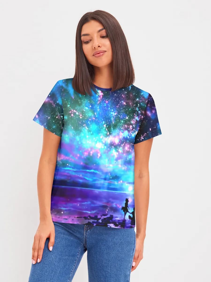 Cosmic Aurora Night Sky