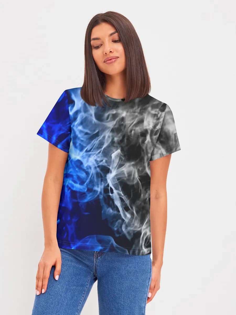 Blue White Smoke Swirl