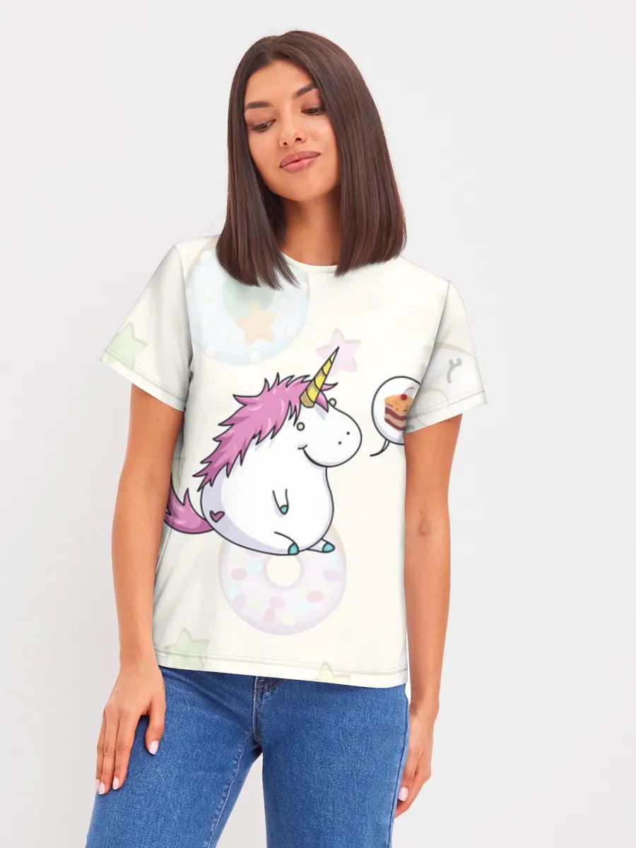 Kawaii Unicorn Loves Cake