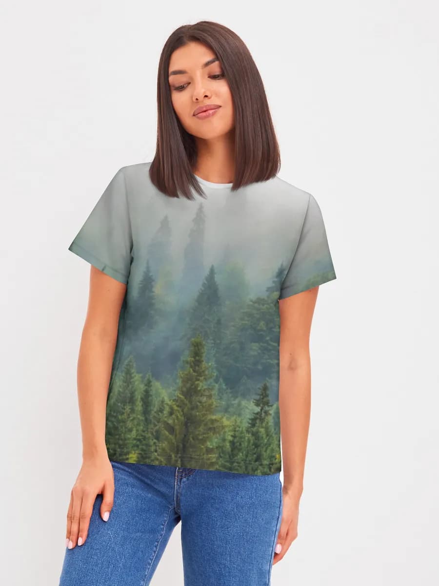 Misty Evergreen Forest
