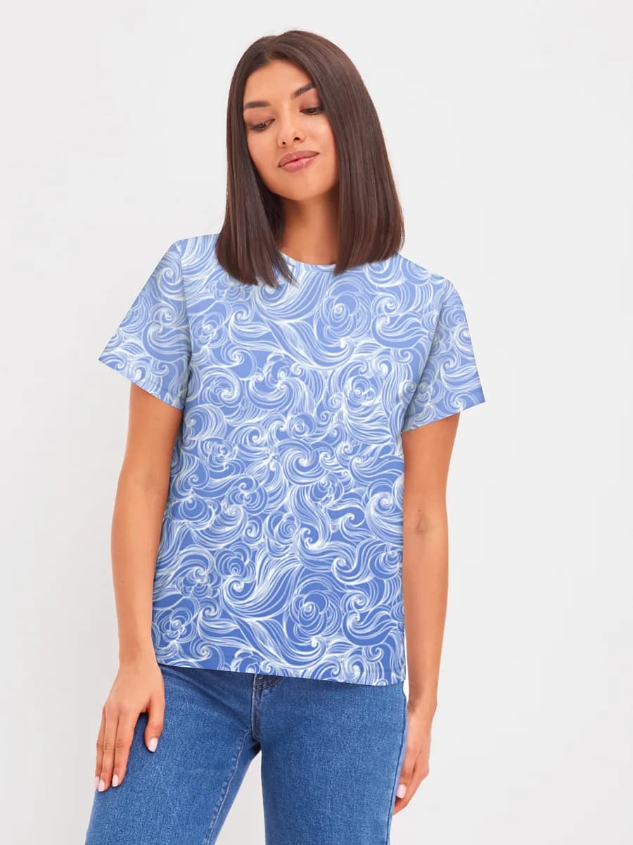 Blue Baroque Floral Swirls