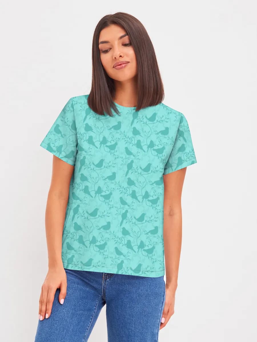 Teal Bird Silhouettes