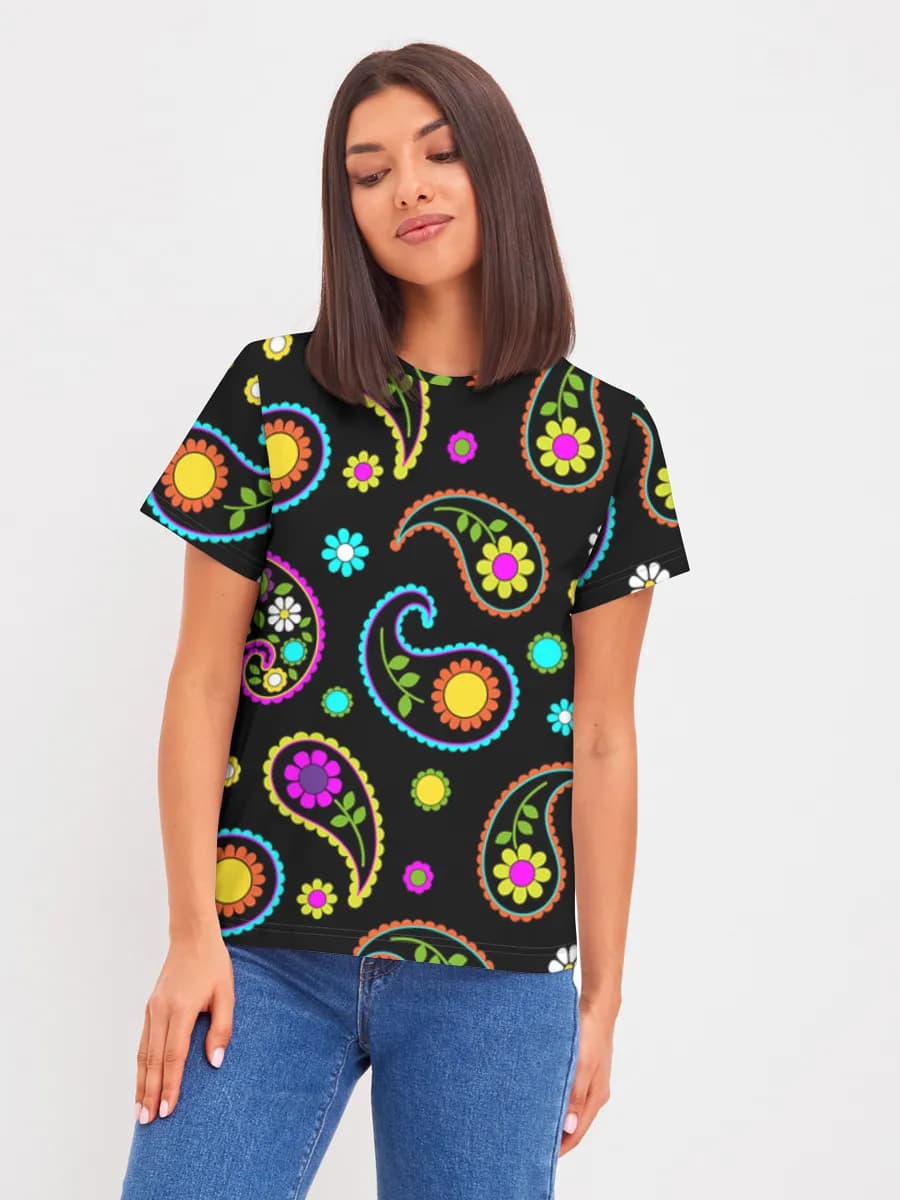 Neon Paisley Flowers