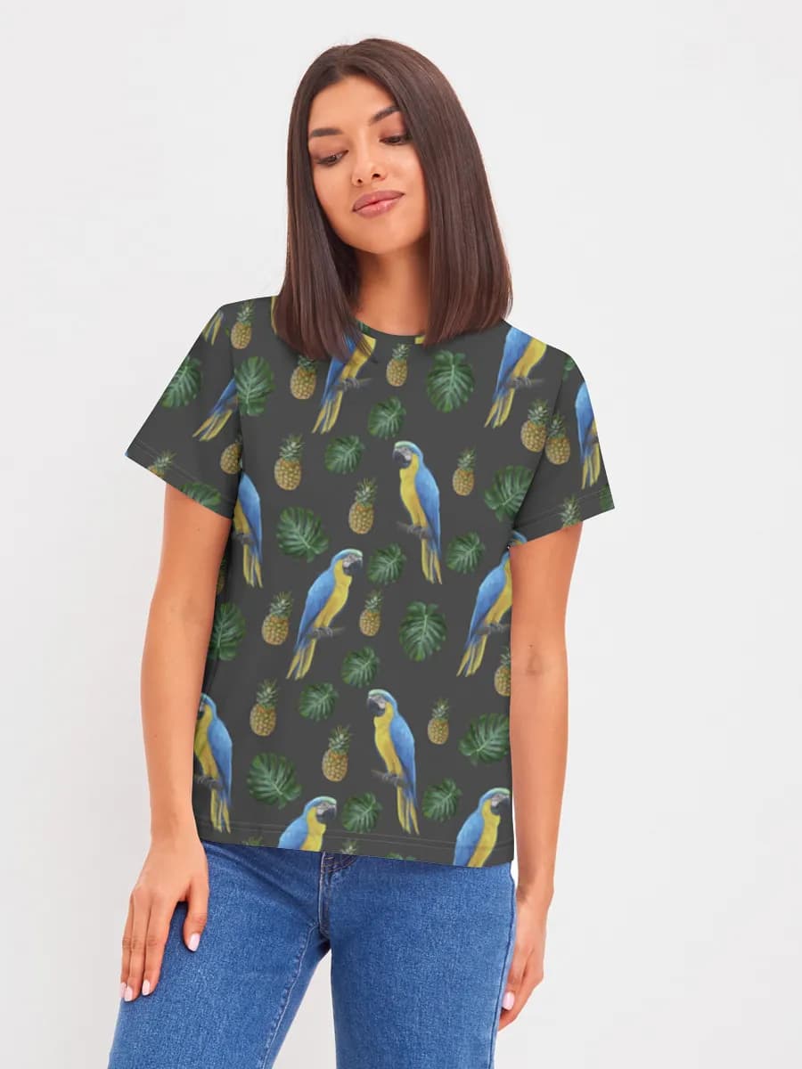 Tropical Parrots And Pineapples