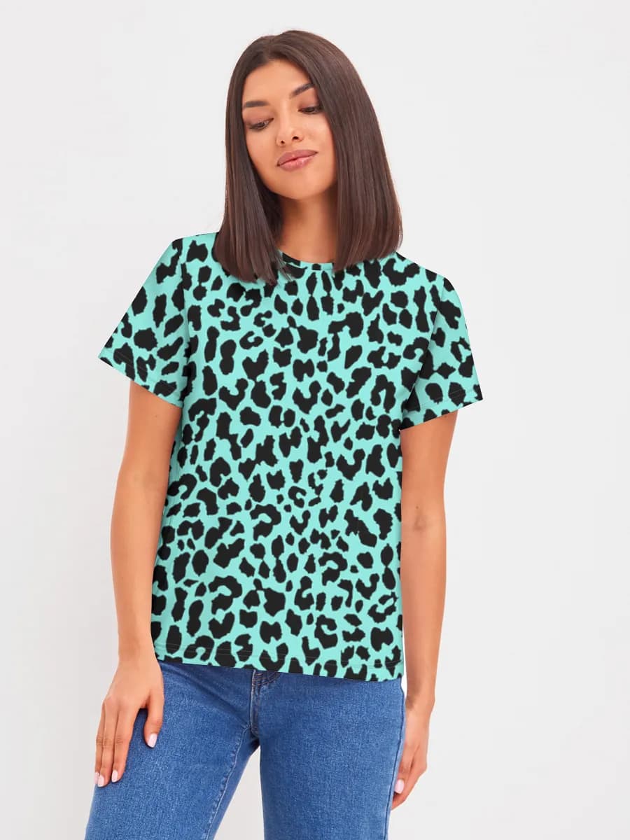 Turquoise Leopard Print