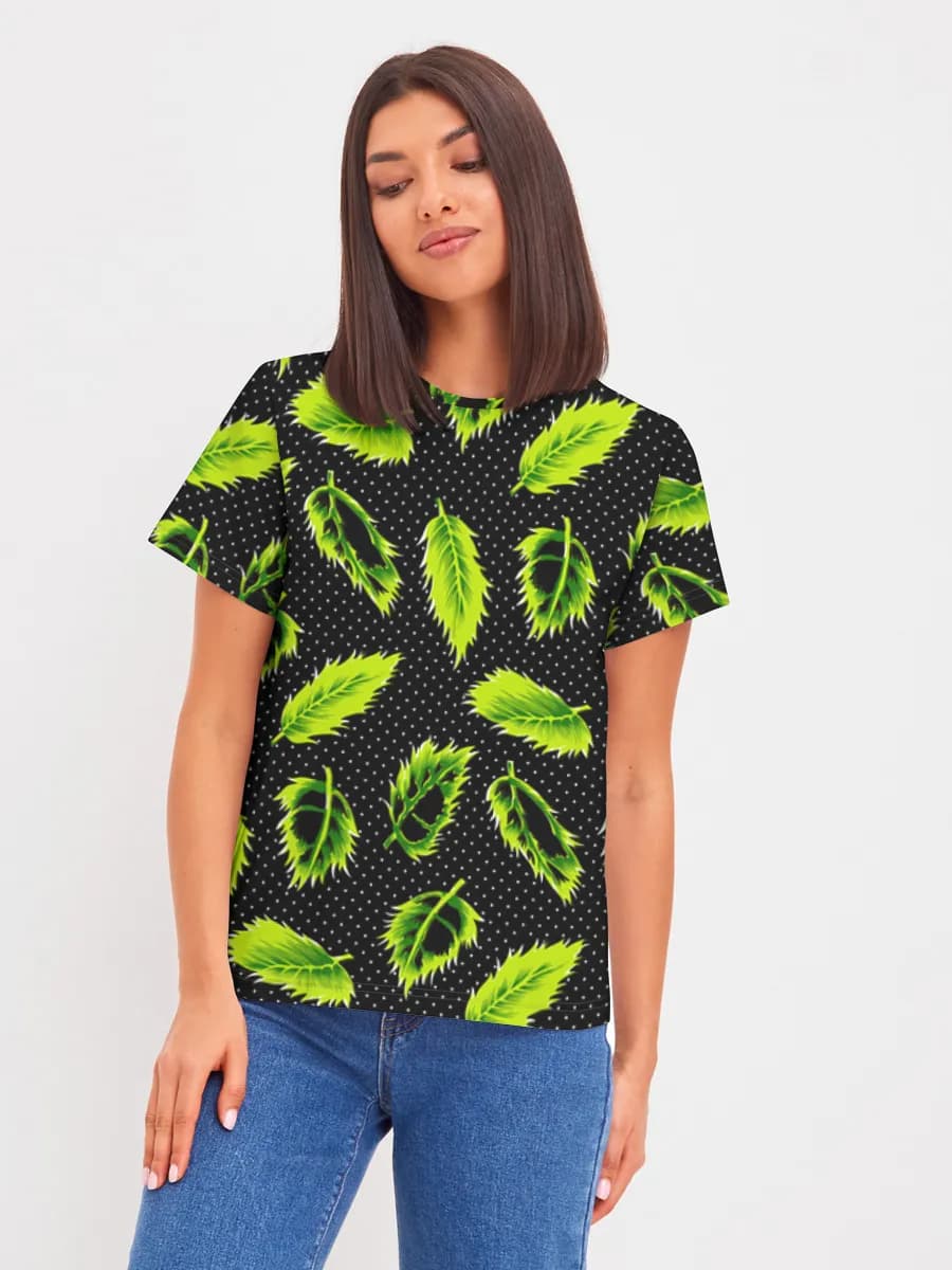 Neon Feathers On Polka Dots