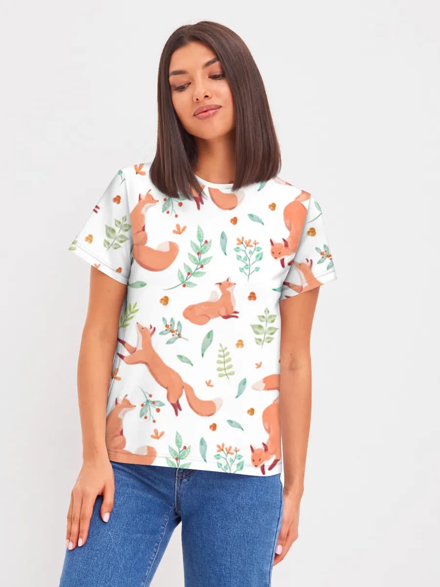 Watercolor Foxes And Botanicals