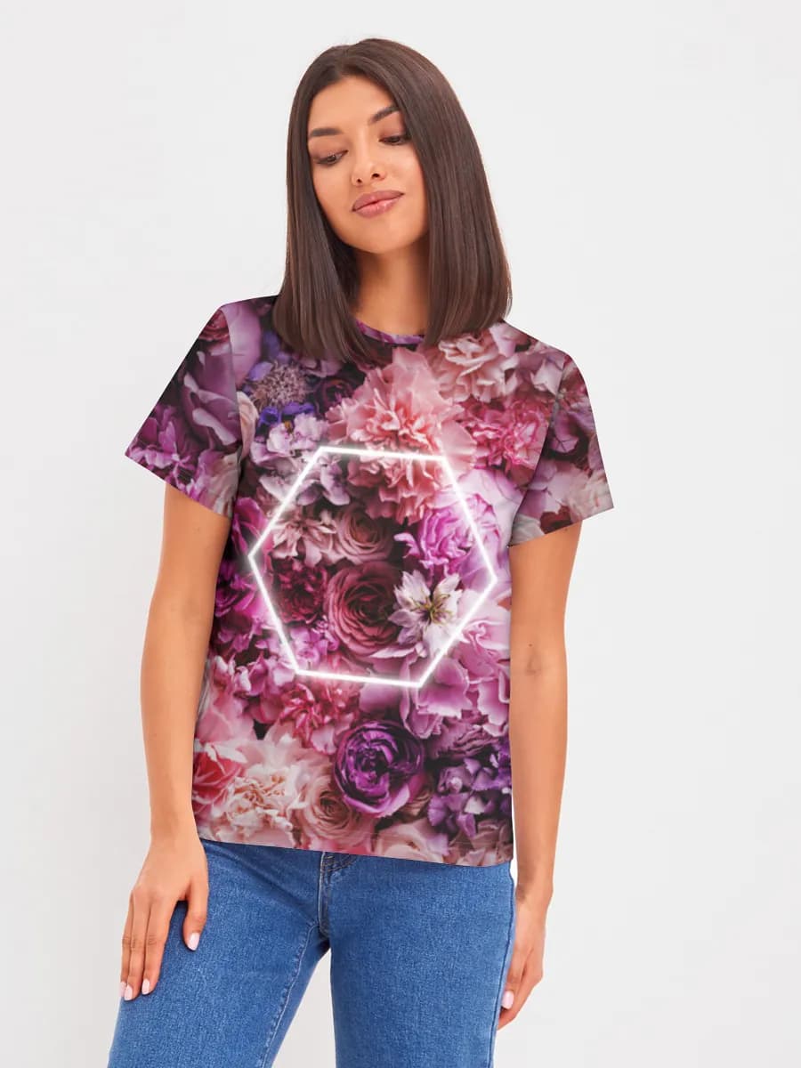 Neon Hexagon Flower Wall