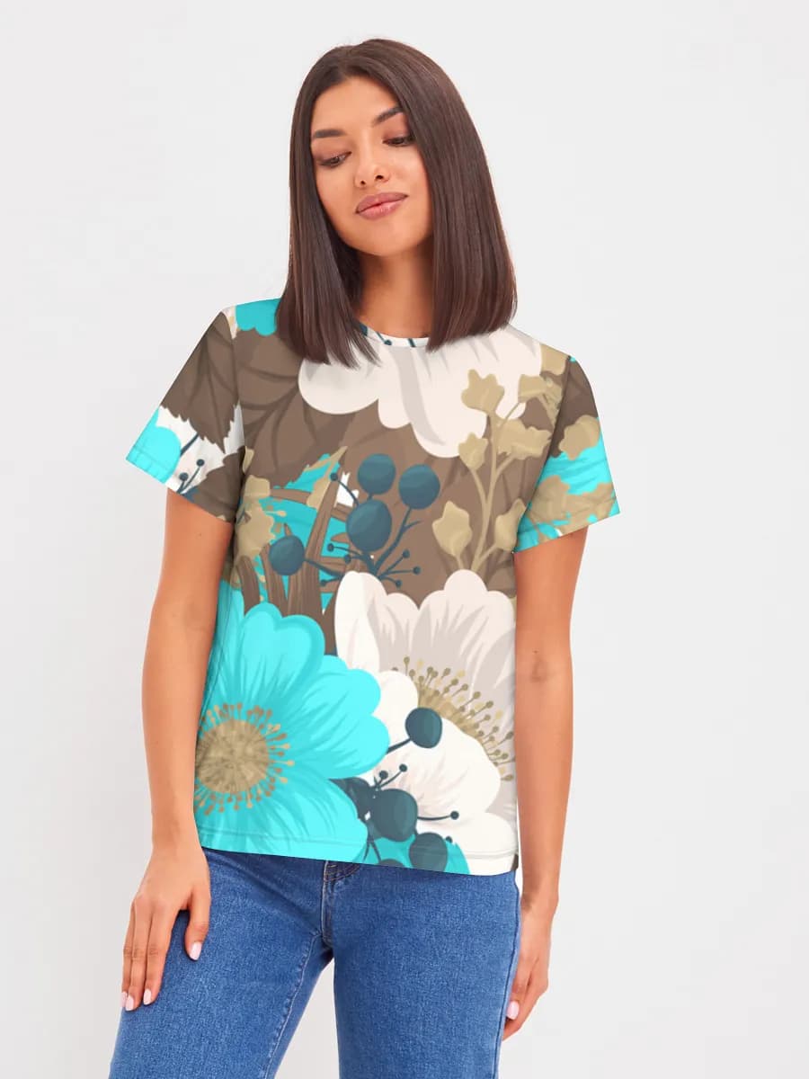 Turquoise Floral Botanical Art