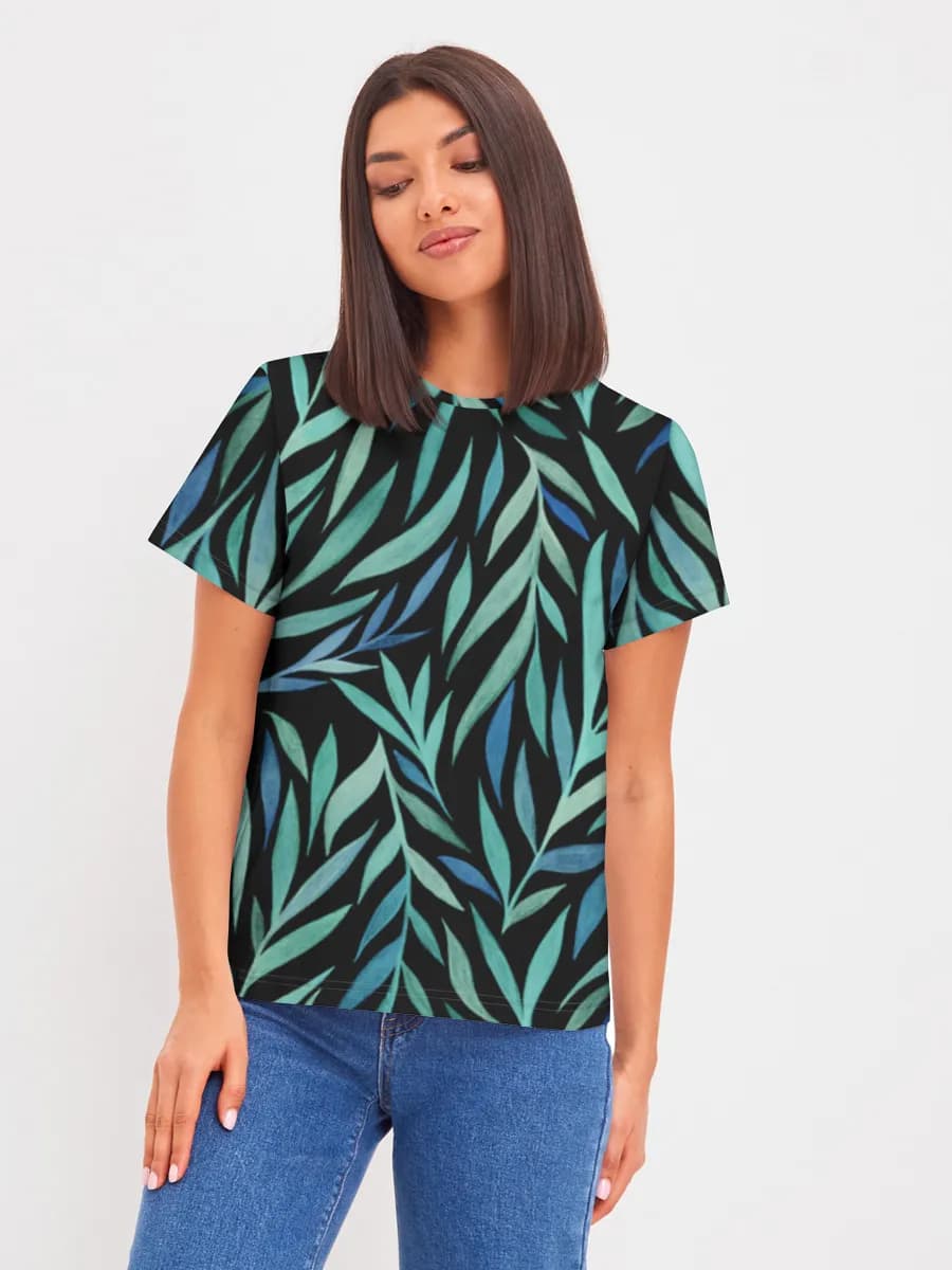 Midnight Teal Leaves