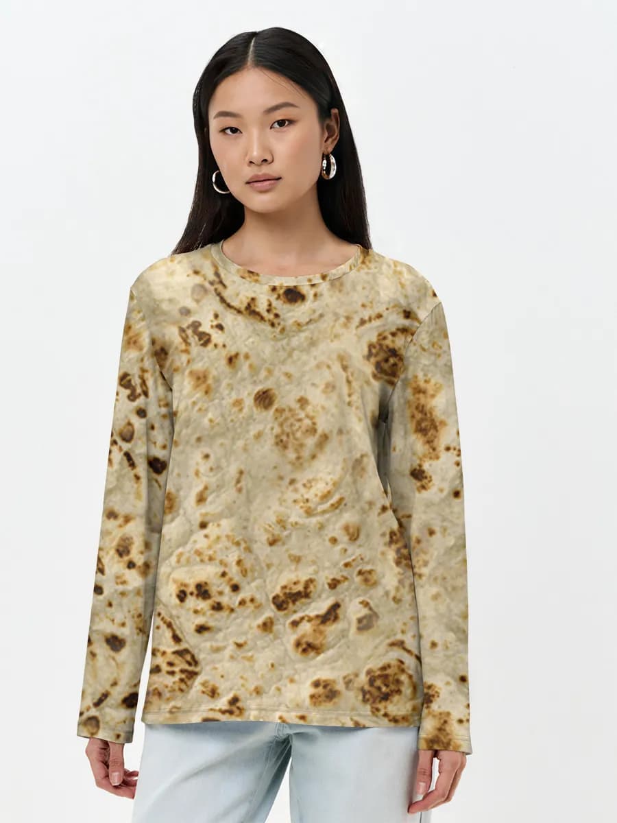 Toasted Tortilla Texture — Women's long sleeve shirt. Cotton