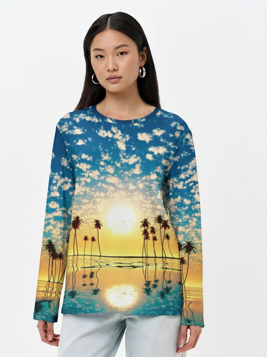 Palm Sunset Reflection