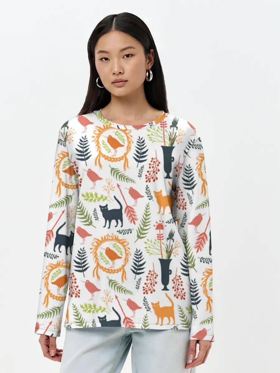 Women's long sleeve shirt. Cotton