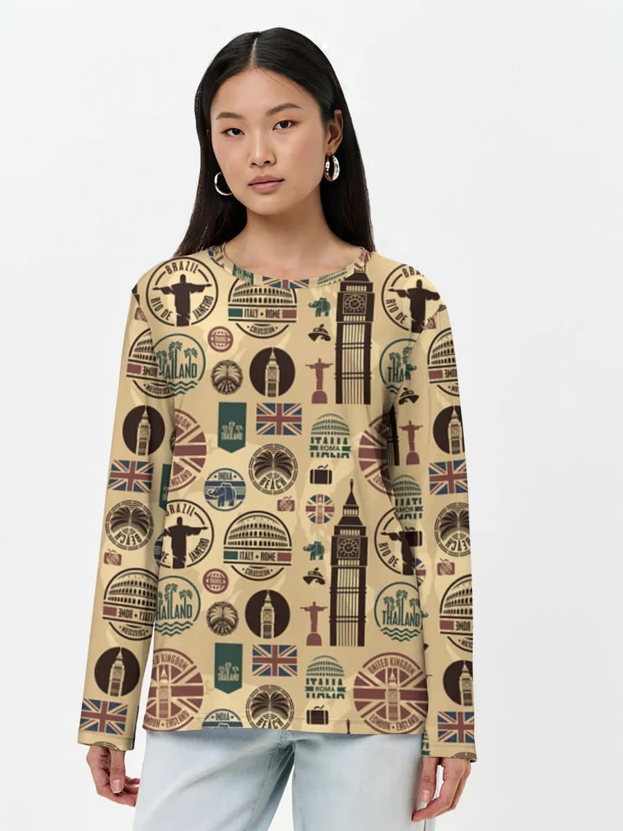 Women's long sleeve shirt. Cotton