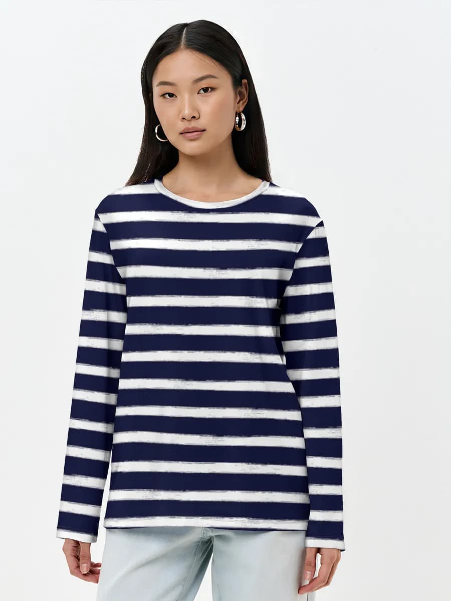 Navy Brushstroke Stripes