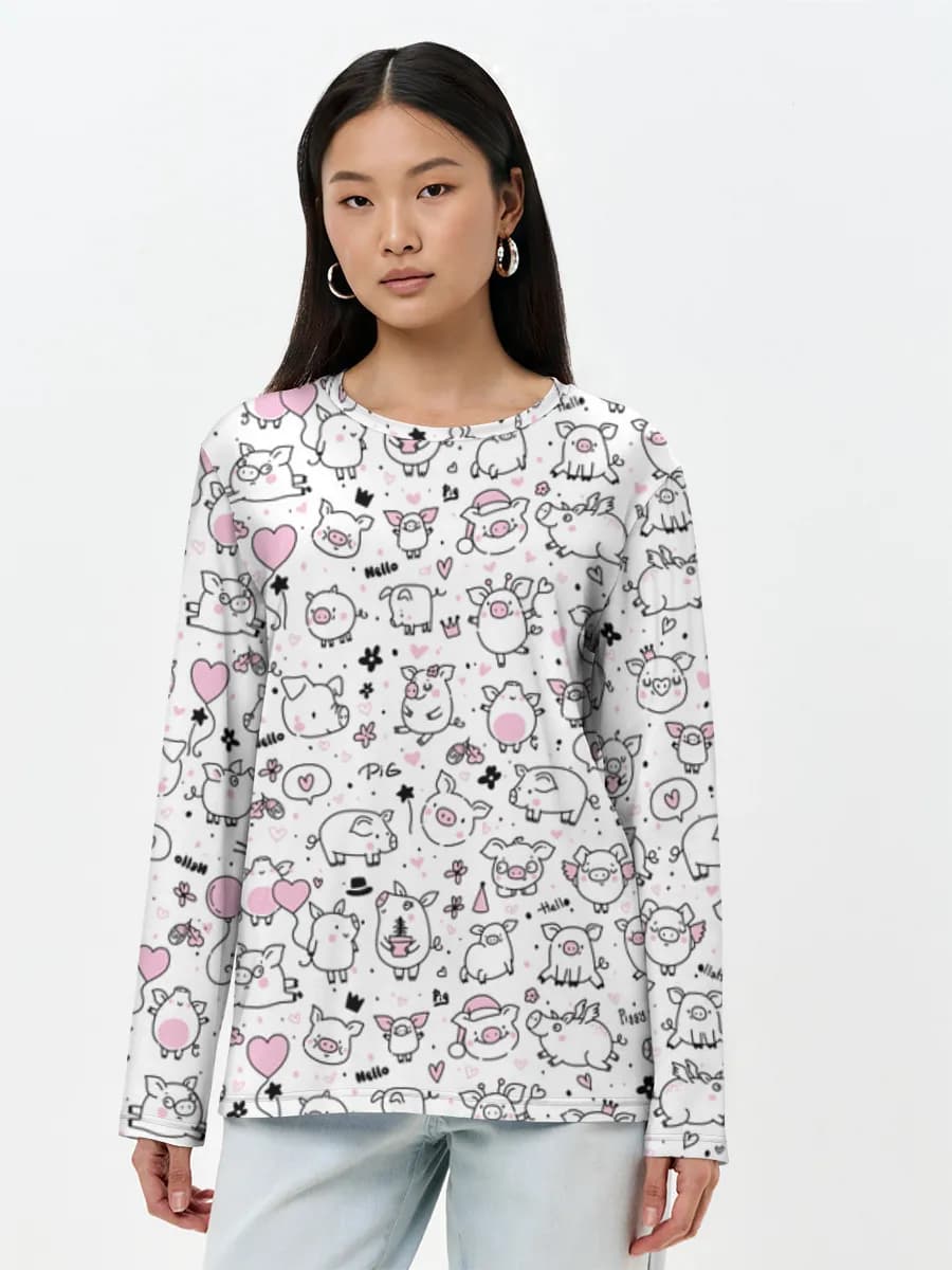 Women's long sleeve shirt. Cotton
