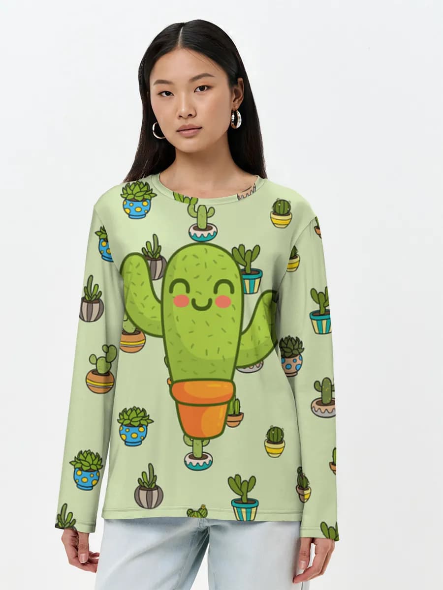 Women's long sleeve shirt. Cotton