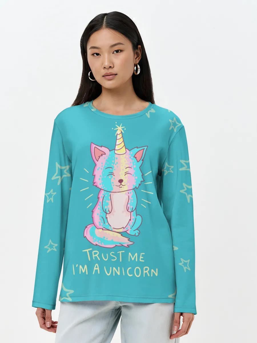 Women's long sleeve shirt. Cotton