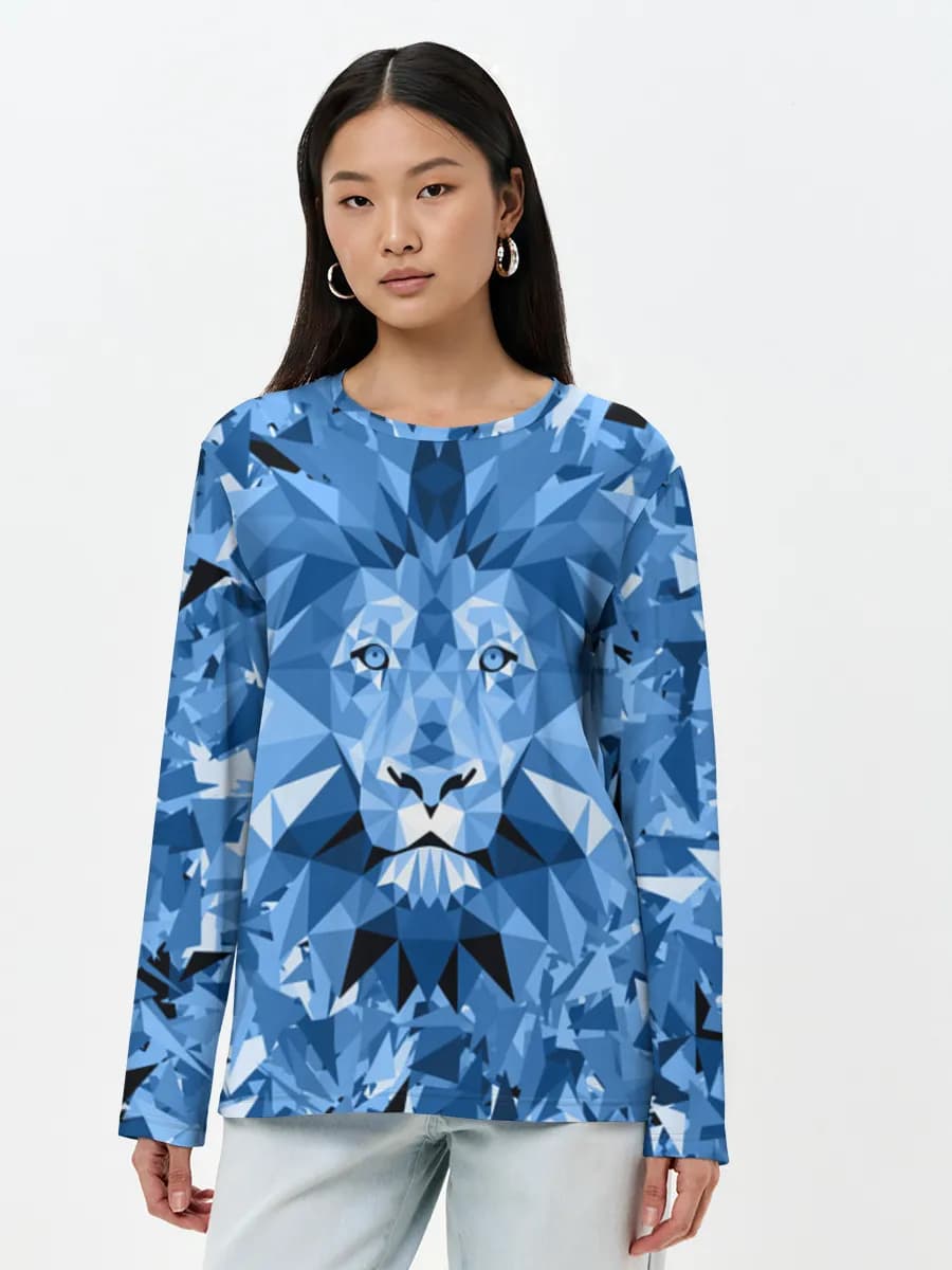 Blue Low Poly Lion
