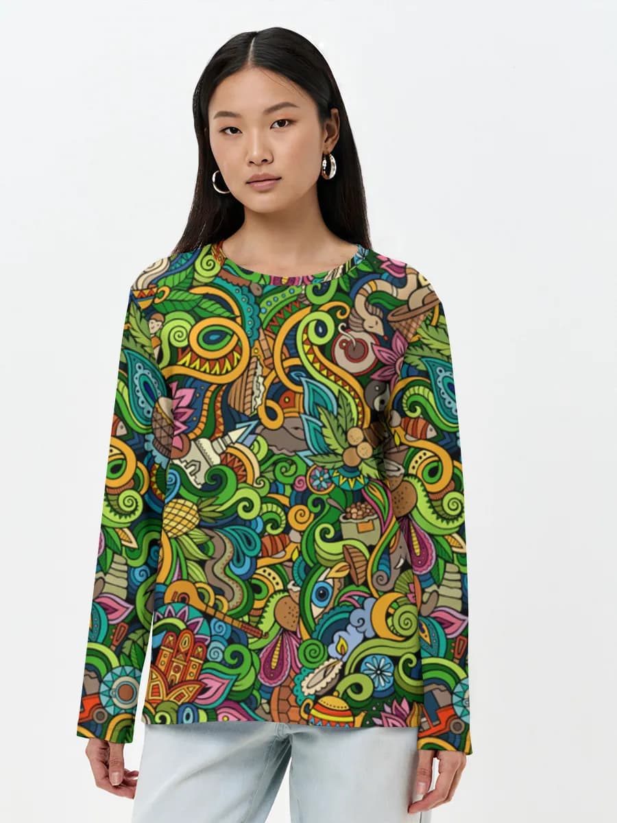 Women's long sleeve shirt. Cotton