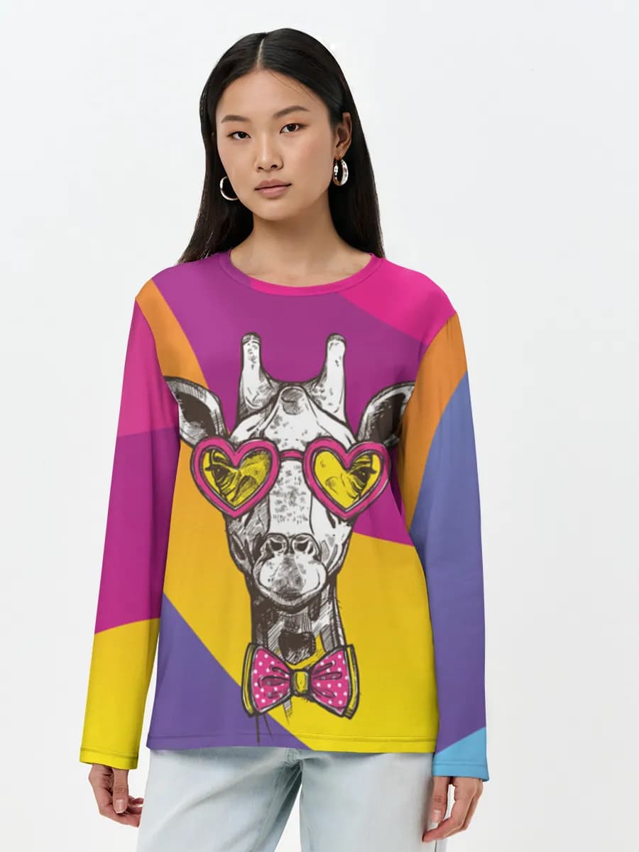 Giraffe In Heart Sunglasses