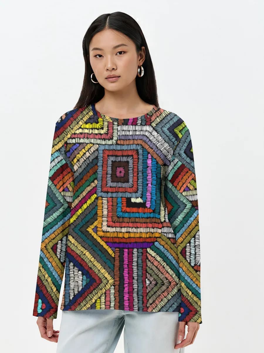 Colorful Geometric Embroidery