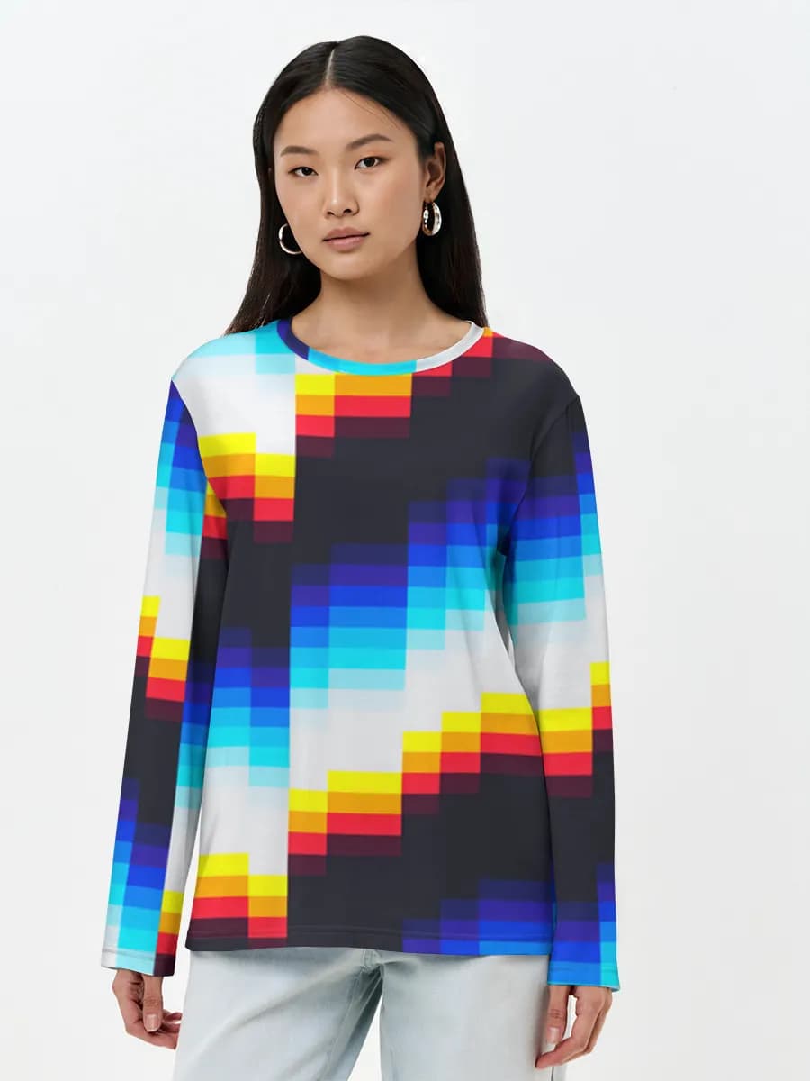 Retro Pixel Chevron Waves