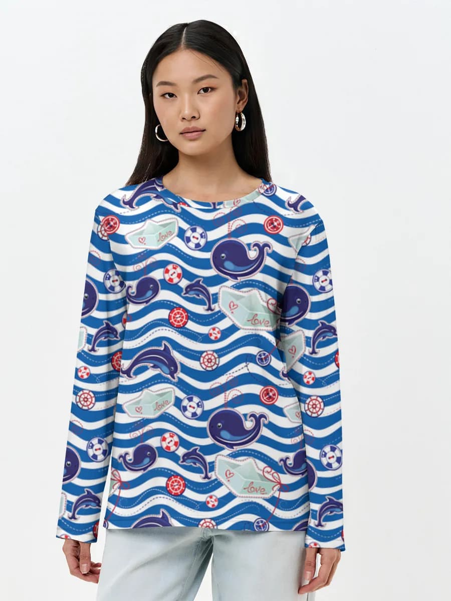 Women's long sleeve shirt. Cotton