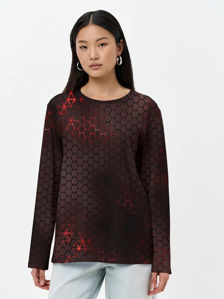 Red Neon Hex Grid