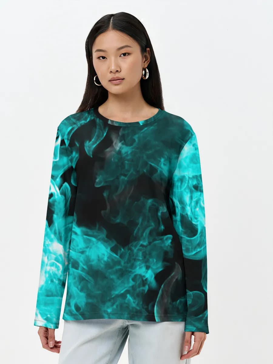 Neon Blue Smoke Flames