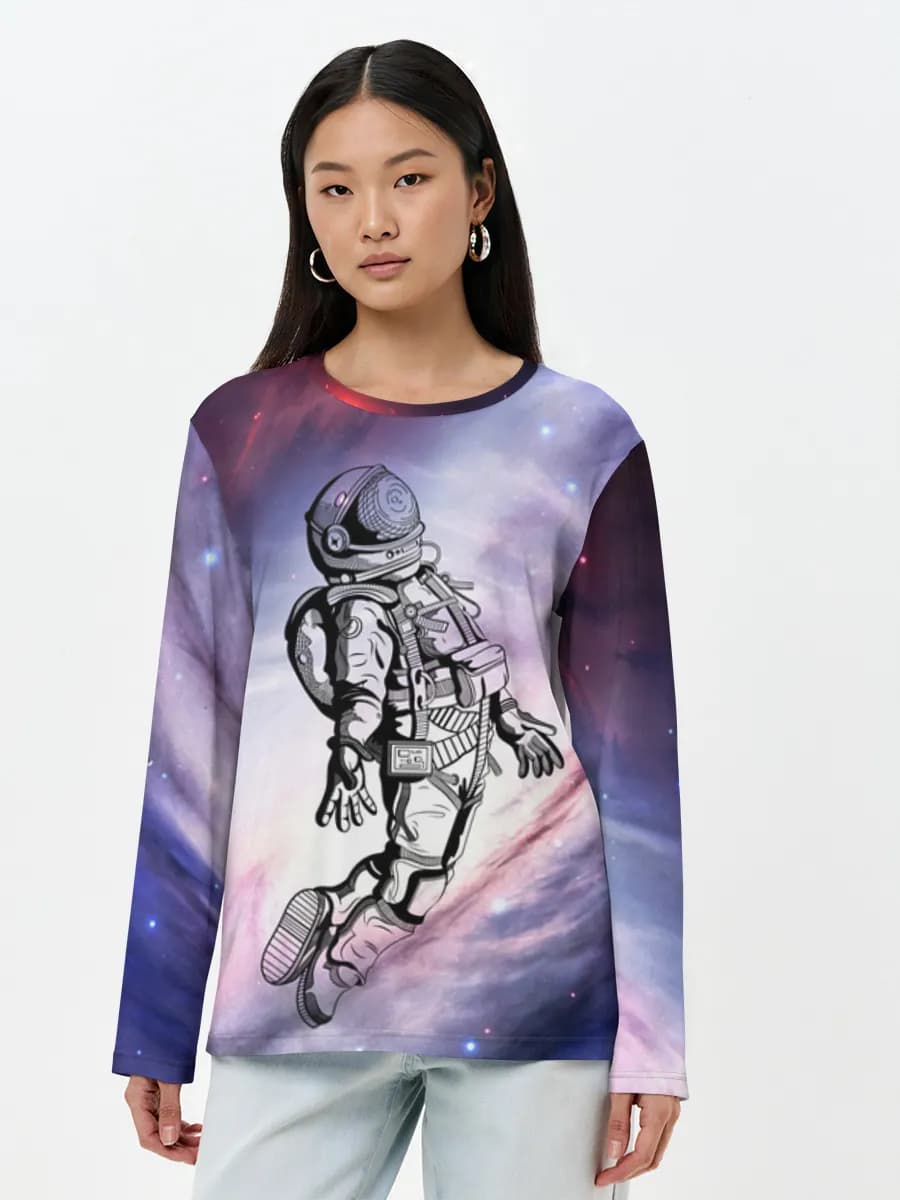 Astronaut Drifting Through Galaxy