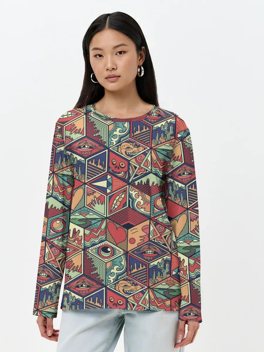 Women's long sleeve shirt. Cotton