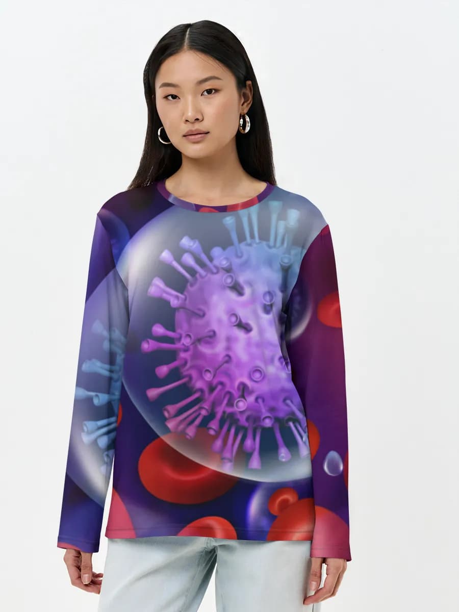 Women's long sleeve shirt. Cotton