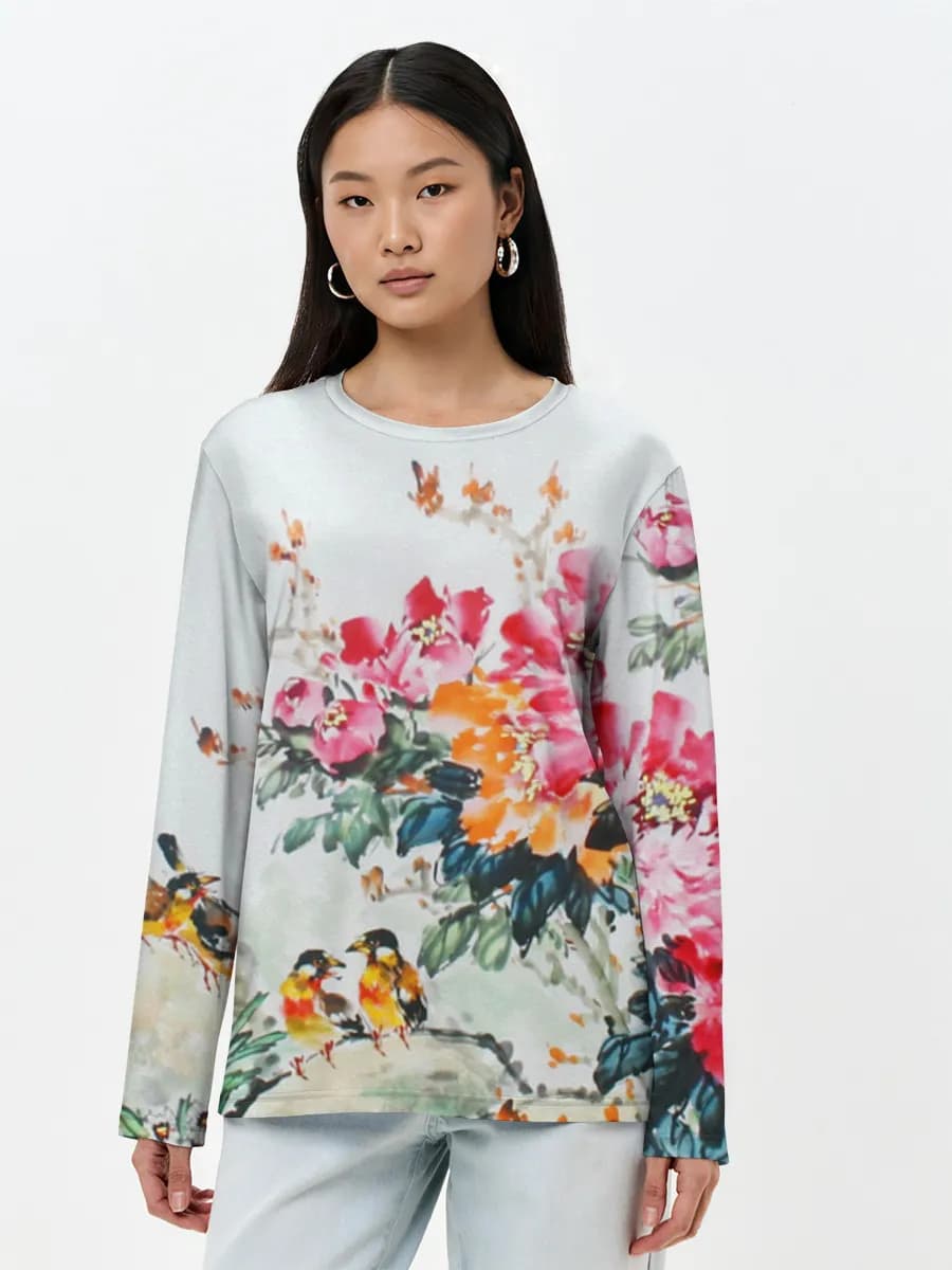 Women's long sleeve shirt. Cotton