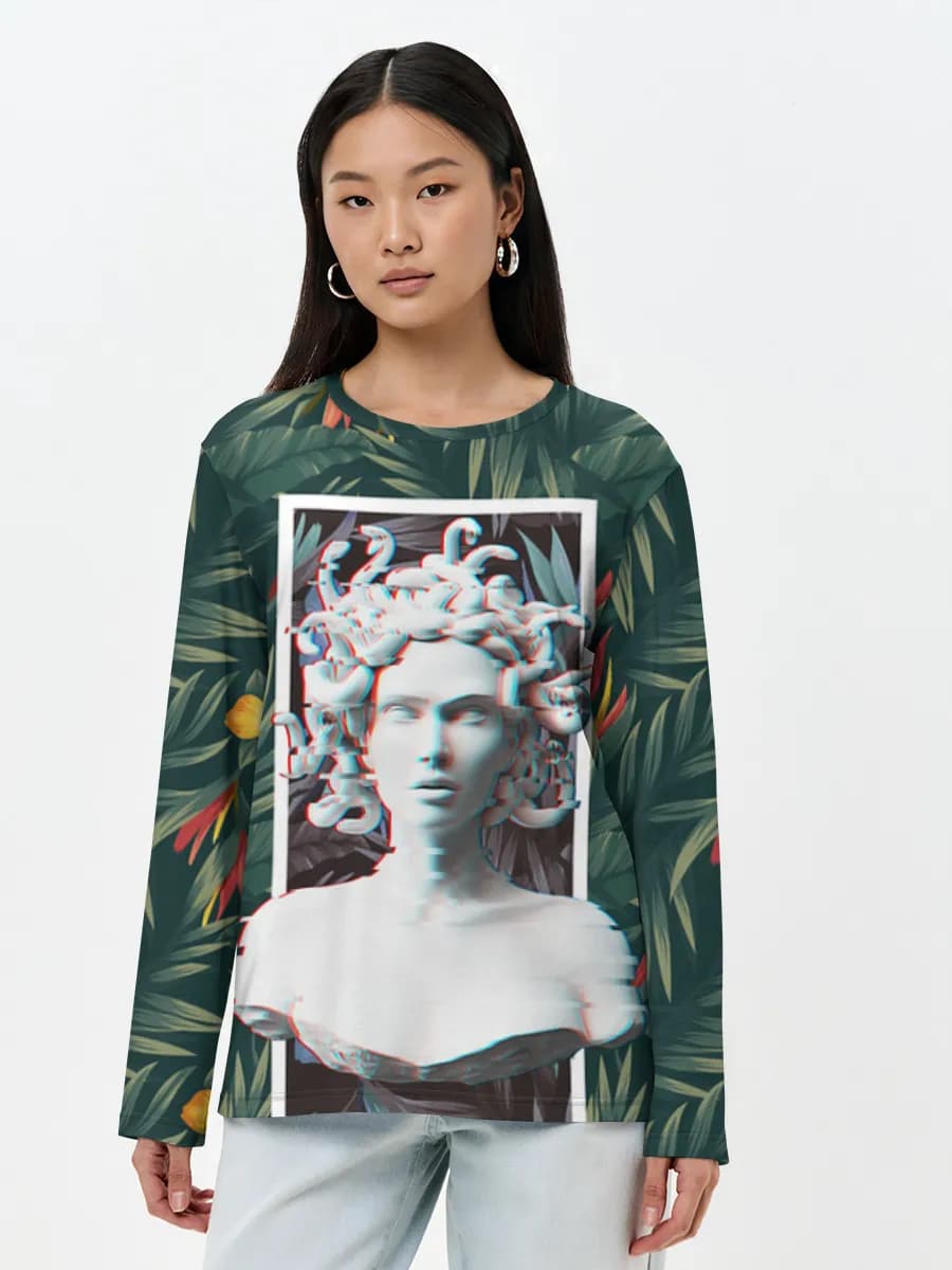 Glitched Medusa Tropical Collage