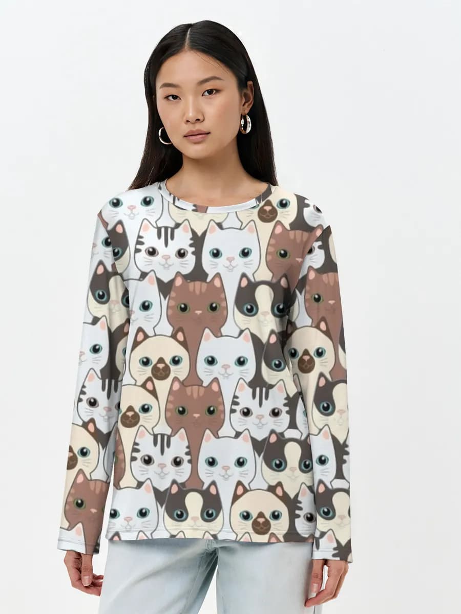 Women's long sleeve shirt. Cotton