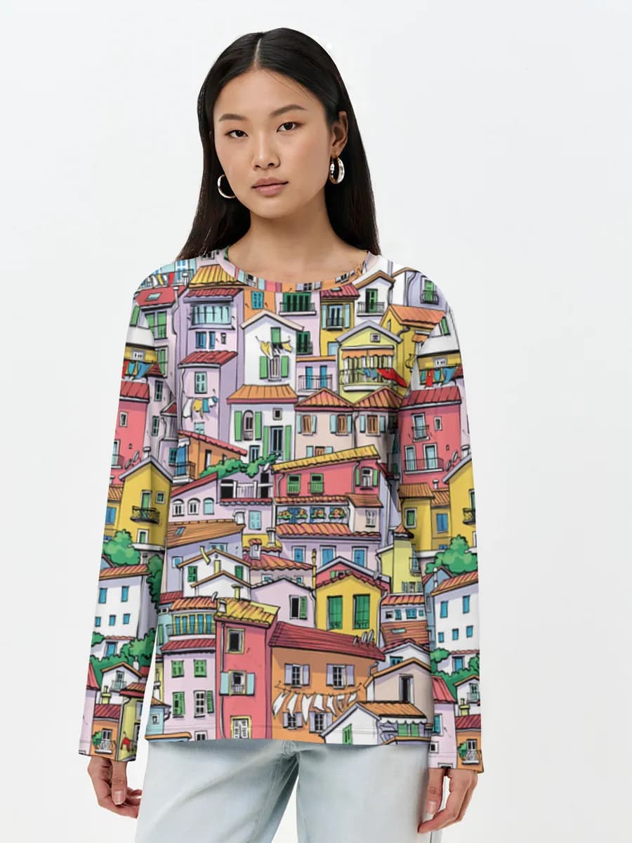 Women's long sleeve shirt. Cotton
