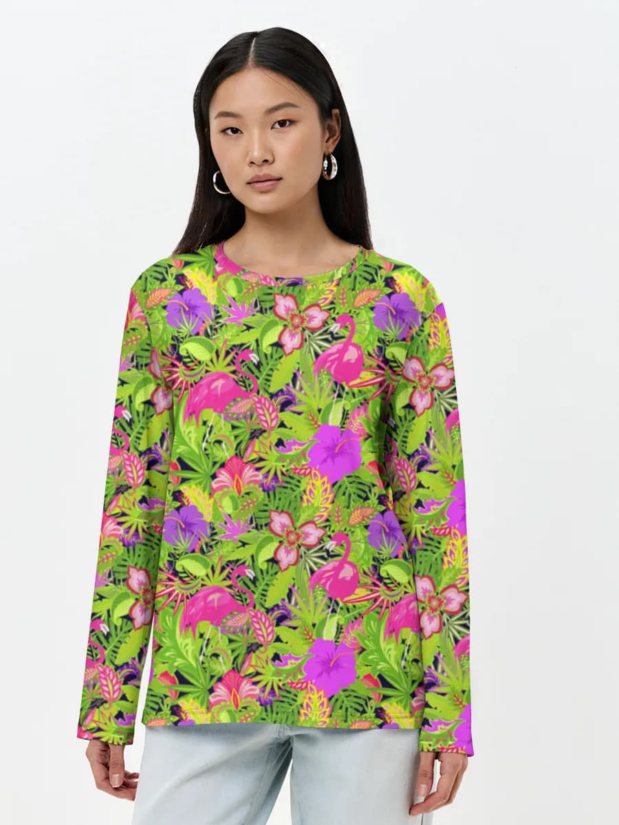 Neon Tropical Flamingos