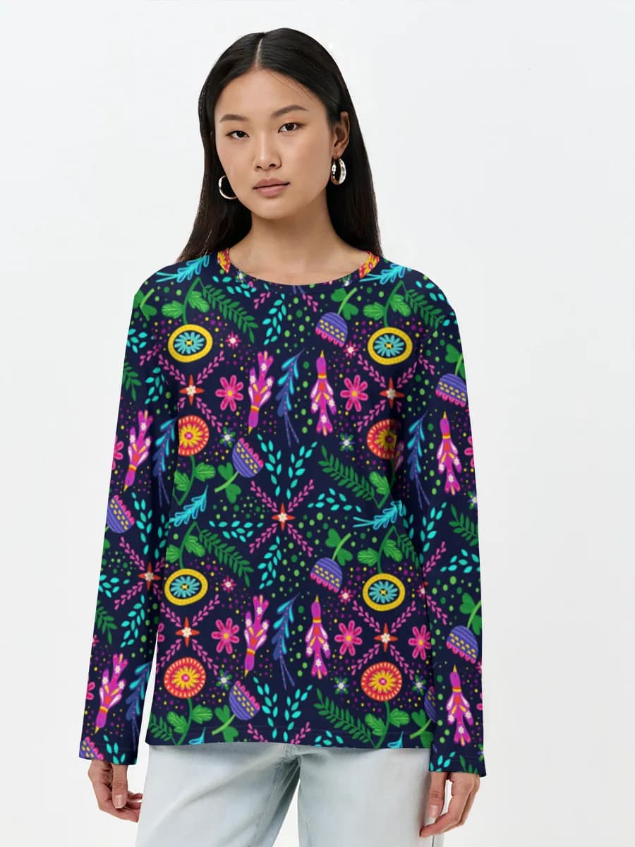 Neon Folk Floral Motifs