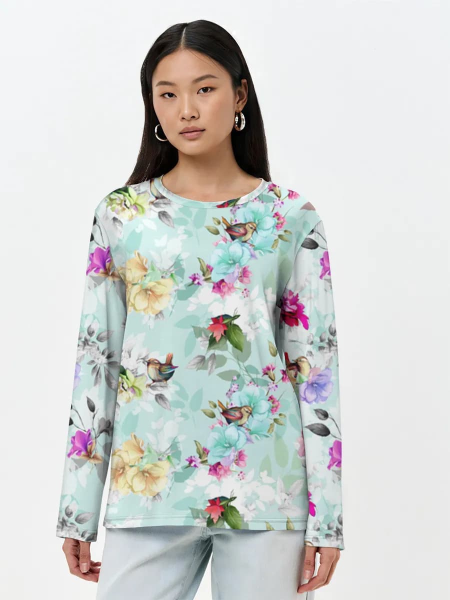 Women's long sleeve shirt. Cotton