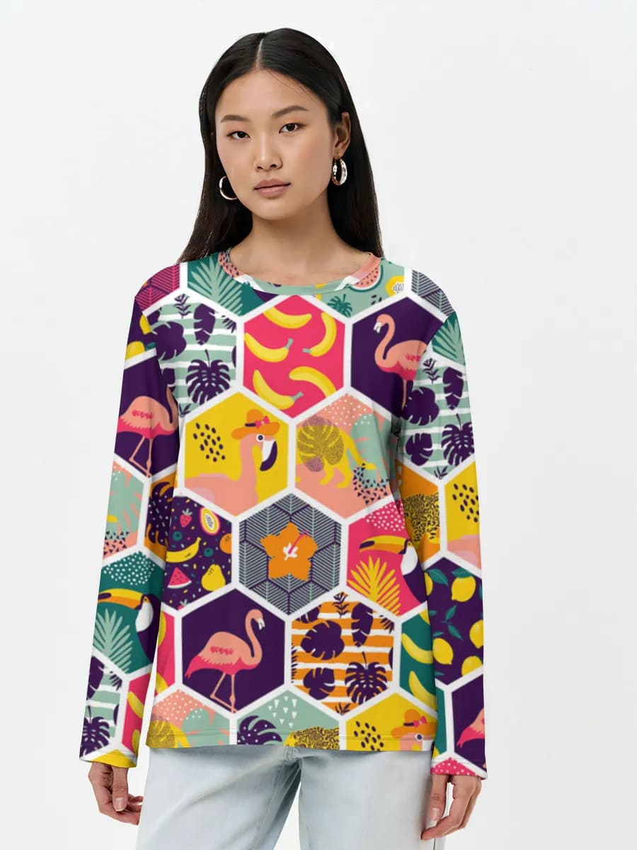 Tropical Hexagon Jungle Collage